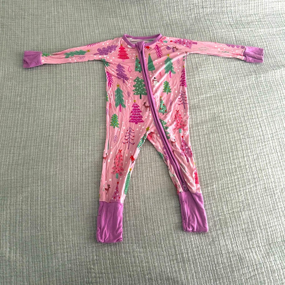 Little Sleepies Pink Merry & Bright Zippy